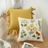 Spring and summer embroidered pillowcases, living room sofa embroidered cushions, bedroom tatami, fresh and simple flower language waist pillows, and throw pillows Specification image